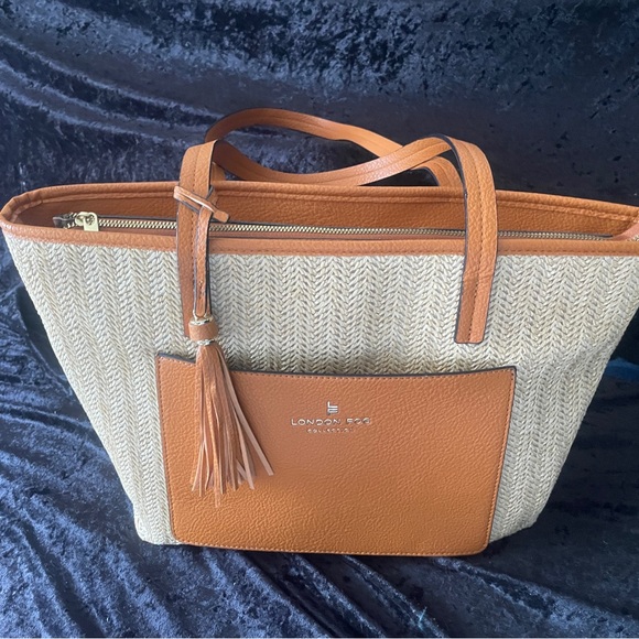 London Fog Beige Tan Women's Tote Bag - Picture 1 of 8
